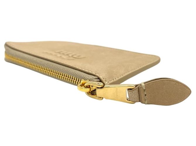 Miu Miu Nappa Leather Envelope Card Case Beige - view 3