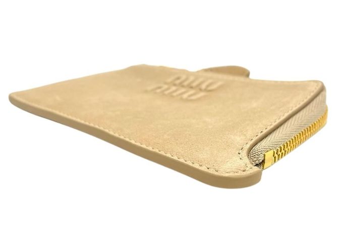 Miu Miu Nappa Leather Envelope Card Case Beige - view 4
