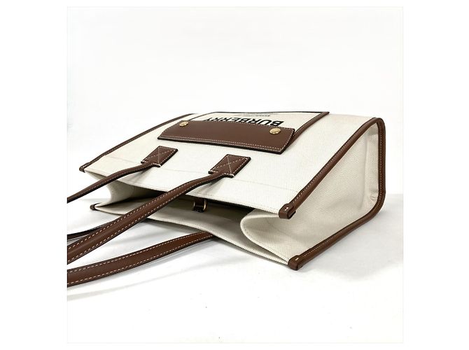 Borsa Tote Burberry Small Freya Beige - vista 3