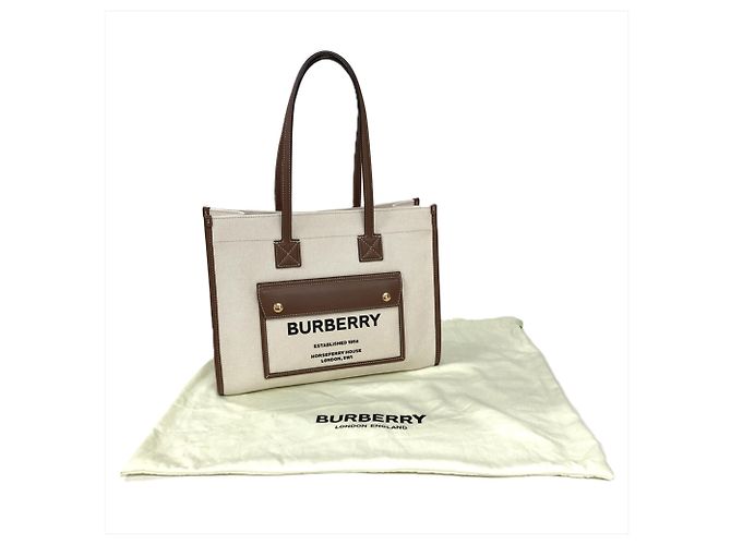 Borsa Tote Burberry Small Freya Beige - vista 9