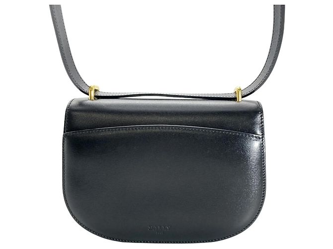 Borsa a tracolla e spalla in pelle Bally Nero - vista 2