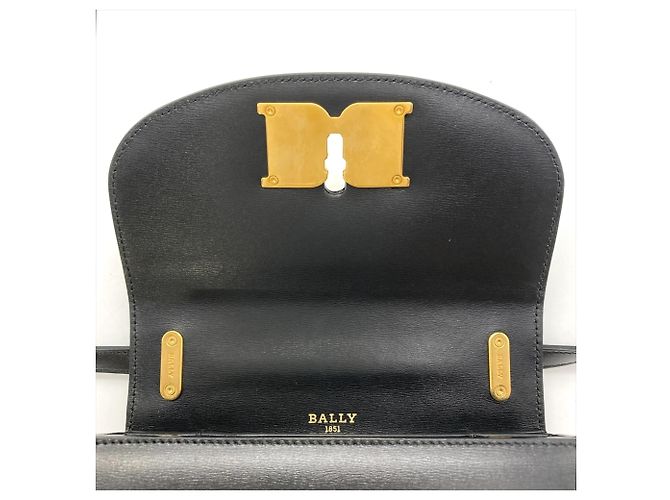 Borsa a tracolla e spalla in pelle Bally Nero - vista 5