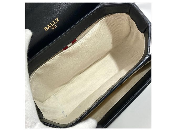 Borsa a tracolla e spalla in pelle Bally Nero - vista 7