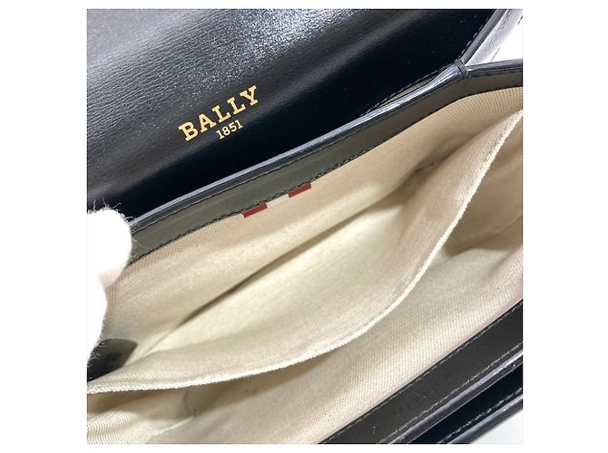 Borsa a tracolla e spalla in pelle Bally Nero - vista 8