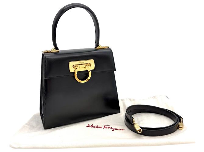 Borsa a mano Salvatore Ferragamo Gancini con manico superiore Nero - vista 13