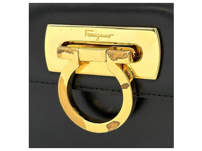 Borsa a mano Salvatore Ferragamo Gancini con manico superiore Nero - vista 9
