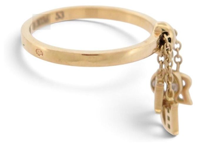 ANELLO CHRISTIAN DIOR CHARMS T53 ORO GIALLO 18K 3.5GR DIAMANTI D'oro - vista 4