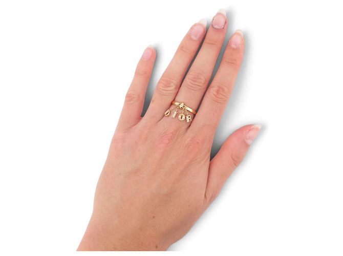 ANELLO CHRISTIAN DIOR CHARMS T53 ORO GIALLO 18K 3.5GR DIAMANTI D'oro - vista 5