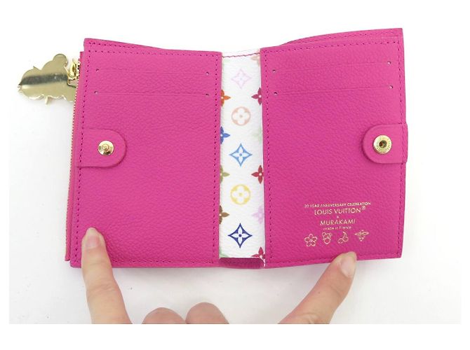 NEUE LOUIS VUITTON X MURAKAMI LISA MONOGRAM EMPREINTE LEDER WALLET Pink - Ansicht 5