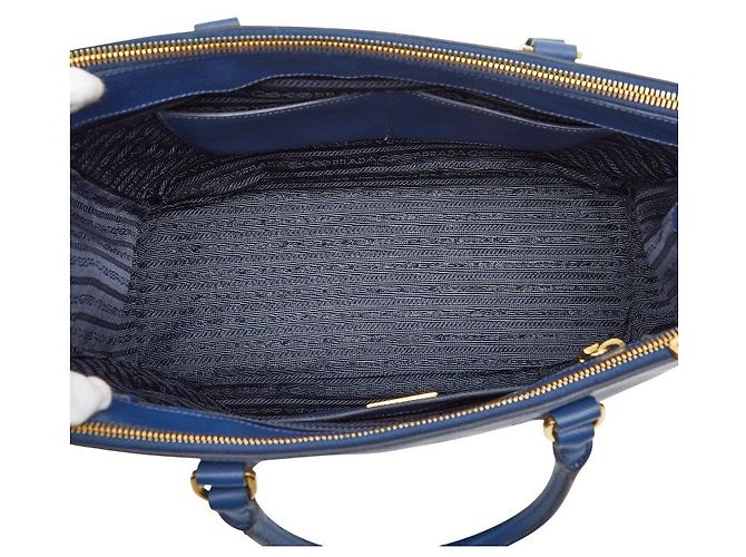 Sac 2WAY Prada Galleria Logo Triangle Bleu - vue 10