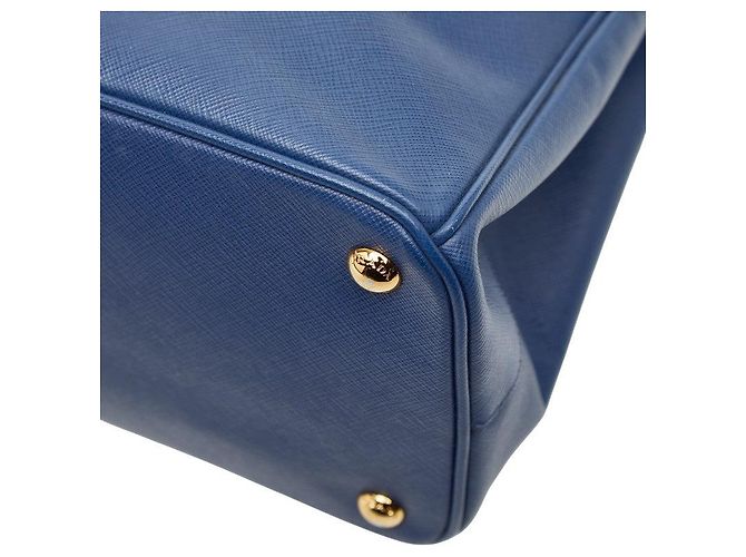 Sac 2WAY Prada Galleria Logo Triangle Bleu - vue 4