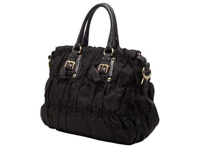 Prada Gather Logo Tote Bag Black - view 2