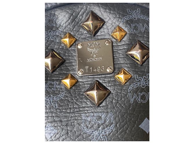 Zaino MCM Dual Stark Monogram Studded Nero - vista 2