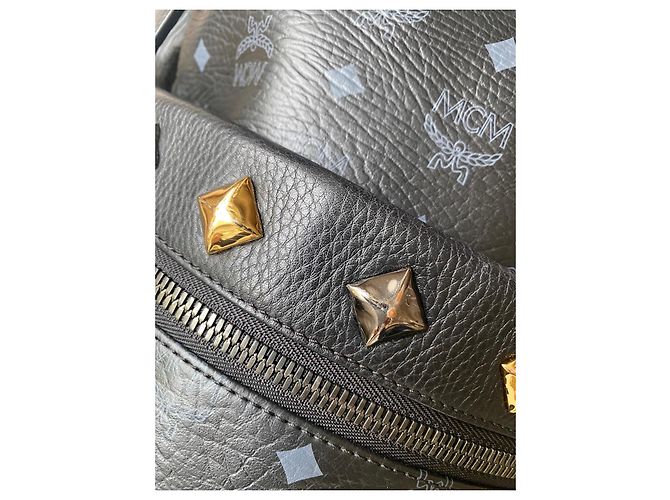 Zaino MCM Dual Stark Monogram Studded Nero - vista 8