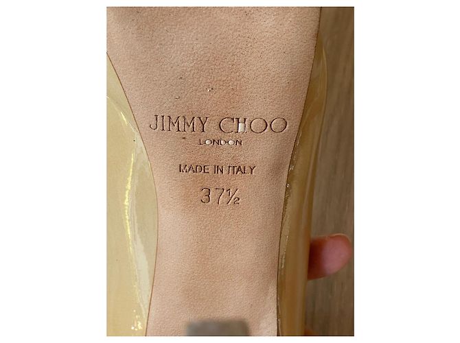 Jimmy Choo Plateau-Pumps aus Lackleder Beige - Ansicht 5