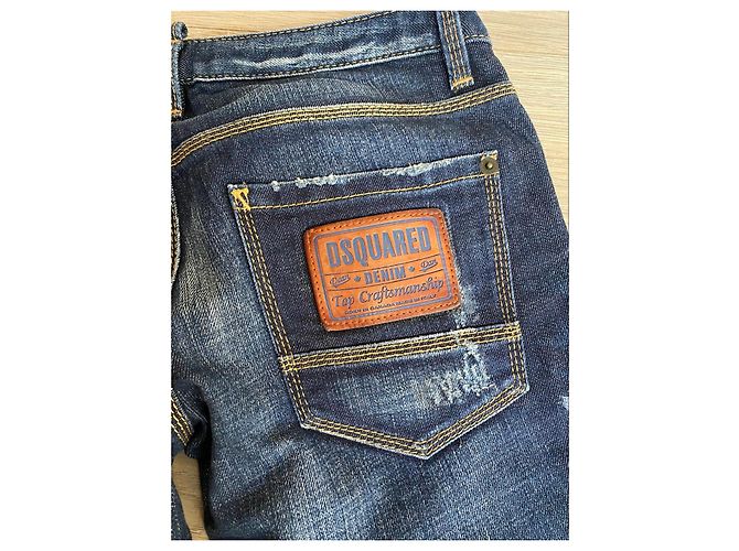 Dsquared2 Vaqueros Slim-Straight de denim azul - vista 4