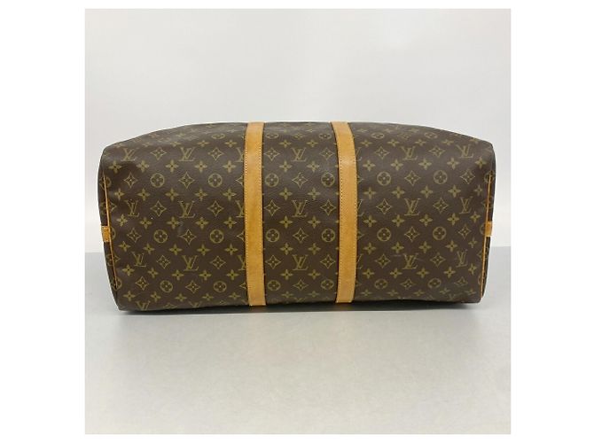 Louis Vuitton Boston Monogram Keepall Bandoulière 55 Castaño - vista 3