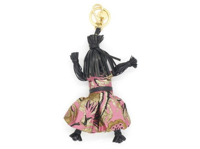 Chaveiro Prada Jasmine 1TL171 Preto Rosa - vista 2