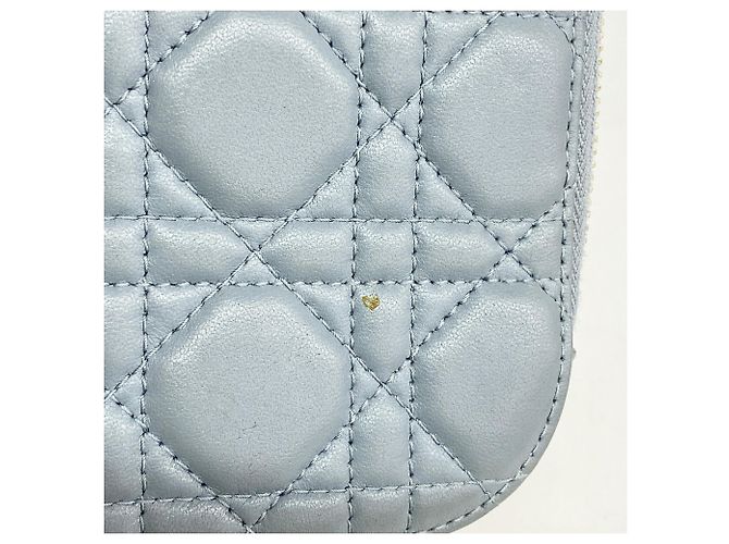 Borsa a tracolla Christian Dior Cannage Blu - vista 11