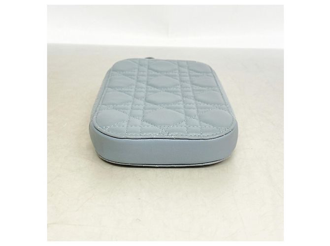 Borsa a tracolla Christian Dior Cannage Blu - vista 3