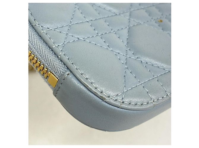 Borsa a tracolla Christian Dior Cannage Blu - vista 6