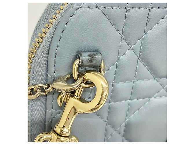Borsa a tracolla Christian Dior Cannage Blu - vista 7