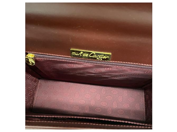 Borsa in pelle Cartier Must Bordò - vista 4