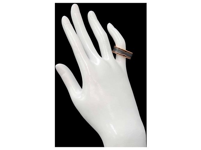 Bulgari Anel Bvlgari B.zero1 de 2 bandas Preto Rosa - vista 7