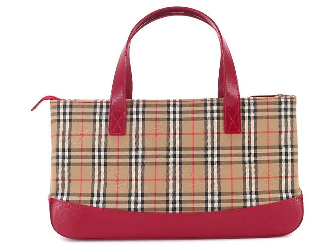 Bolso de mano Burberry Nova Check Roja Beige - vista 3