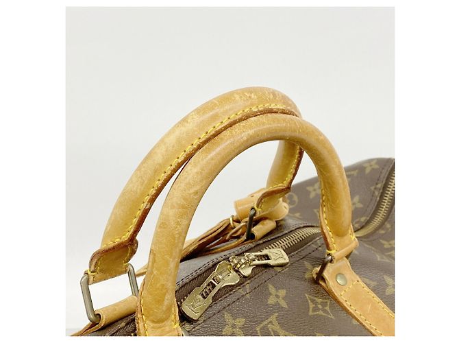 Louis Vuitton Brown Boston Monogram Keepall Bandoulière 55 Braun - Ansicht 10