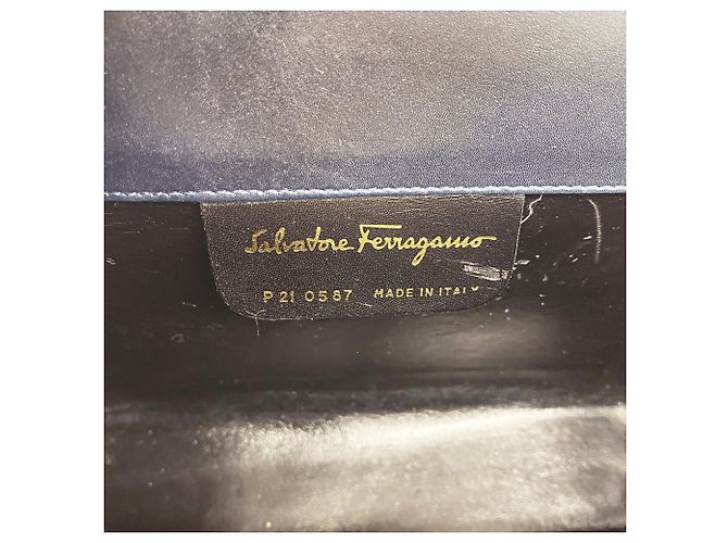 Borsa a tracolla in pelle Gancini Salvatore Ferragamo Blu navy - vista 5