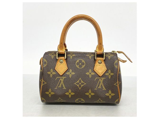 Sac à main Louis Vuitton Monogram Mini Speedy Marron - vue 11