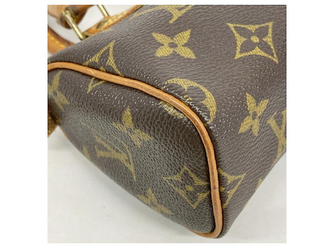 Sac à main Louis Vuitton Monogram Mini Speedy Marron - vue 6
