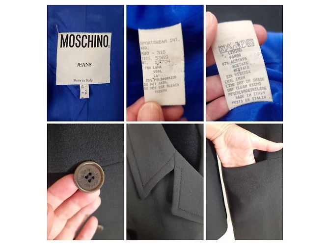 Moschino Jeans Abrigo Cruzado Gris Oscuro - vista 9