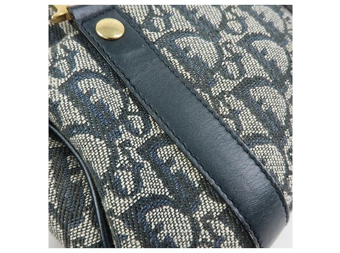 Borsa Christian Dior Trotter Mini Boston Blu Navy Beige - vista 10