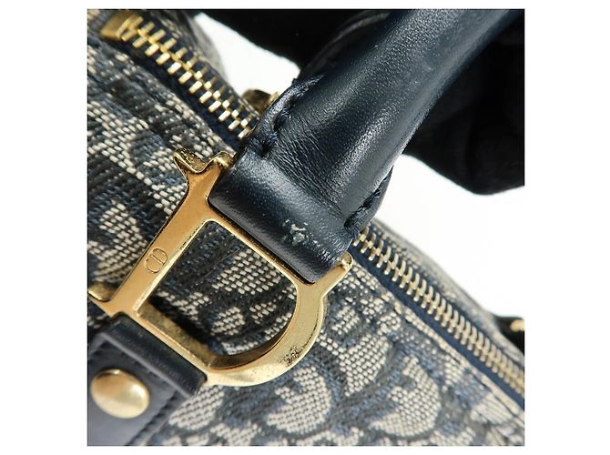 Borsa Christian Dior Trotter Mini Boston Blu Navy Beige - vista 13