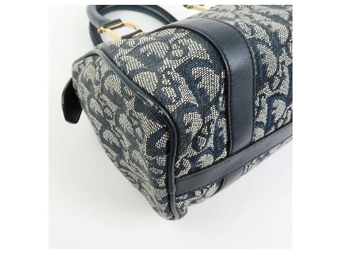 Borsa Christian Dior Trotter Mini Boston Blu Navy Beige - vista 16