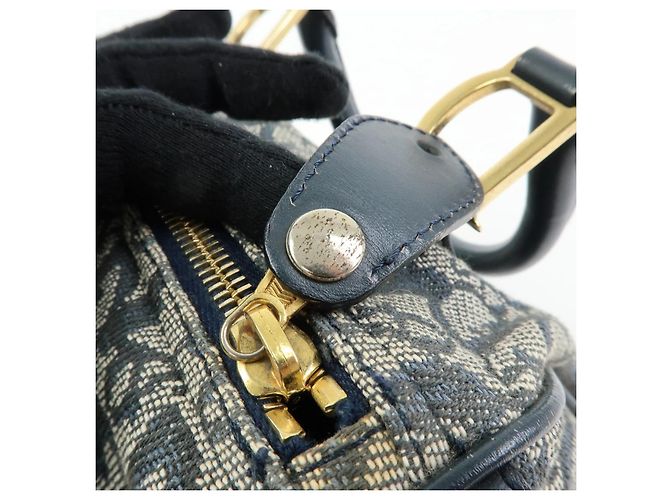 Borsa Christian Dior Trotter Mini Boston Blu Navy Beige - vista 18
