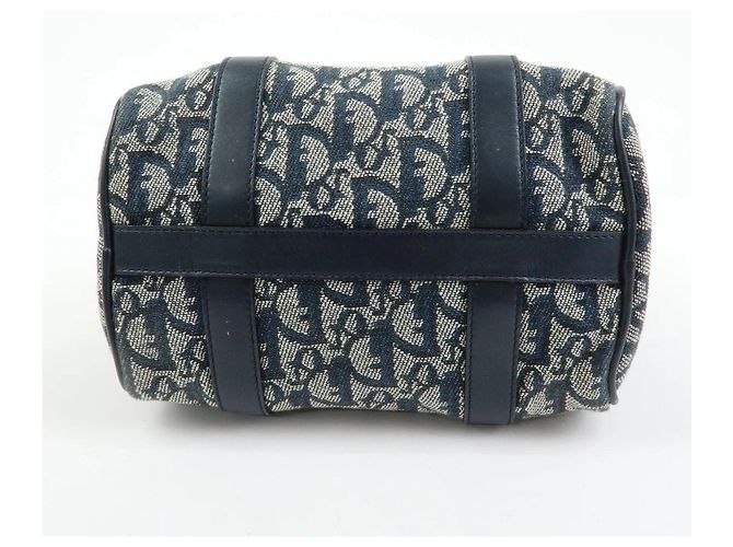 Borsa Christian Dior Trotter Mini Boston Blu Navy Beige - vista 6