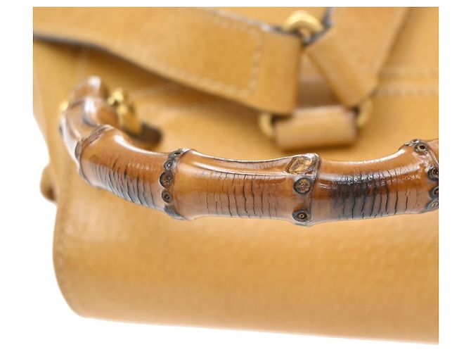 Gucci Vintage Bamboo Leather Mini Giallo - vista 7