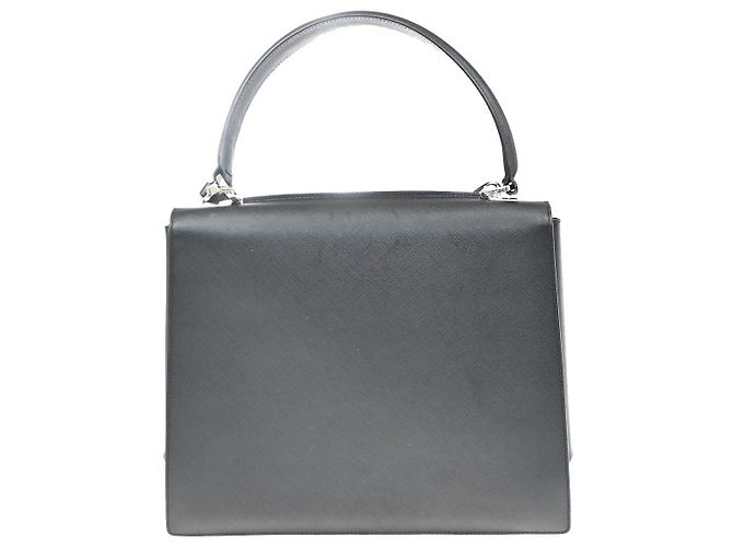 Salvatore Ferragamo Double Gancini Top Handle Saffiano Leather Small Nero - vista 2