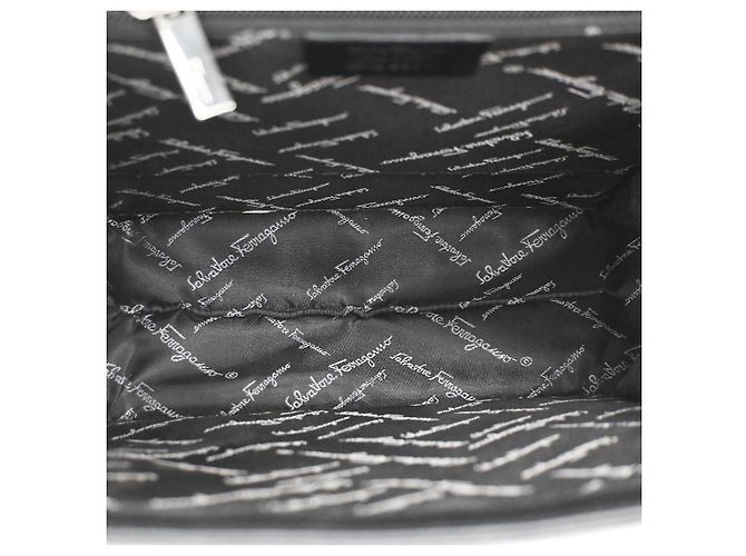 Salvatore Ferragamo Double Gancini Top Handle Saffiano Leather Small Nero - vista 5
