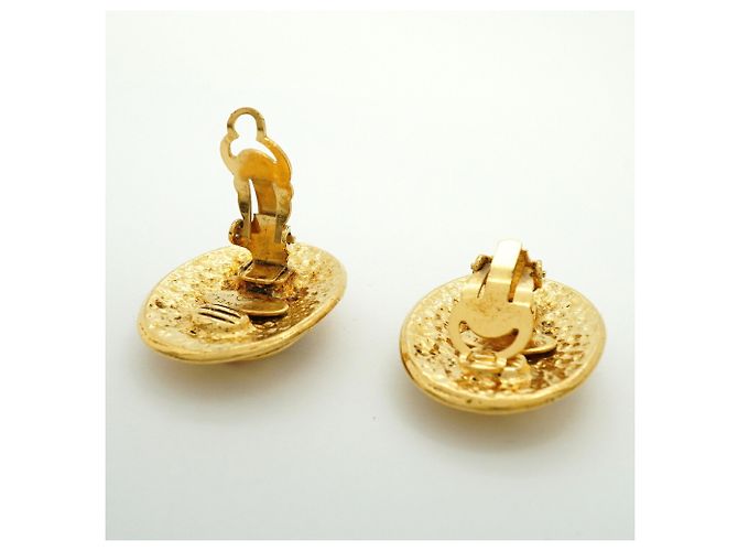 Boucles d'oreilles Chanel Coco Mark Oval Doré - vue 3