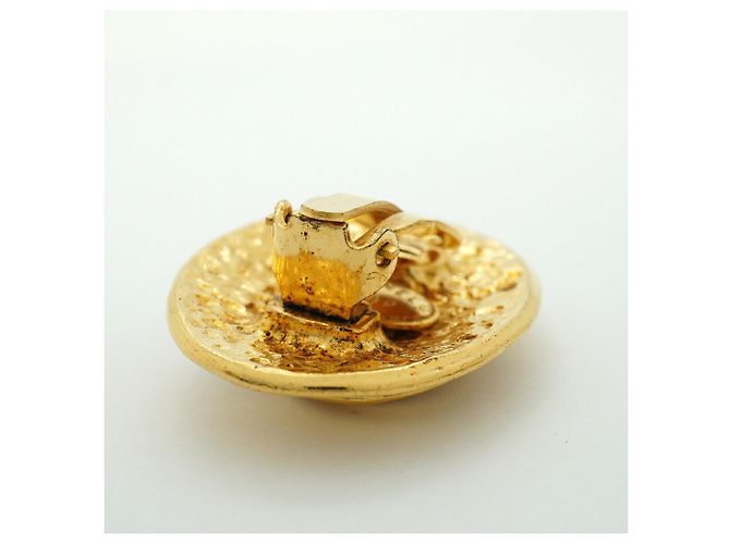 Boucles d'oreilles Chanel Coco Mark Oval Doré - vue 6