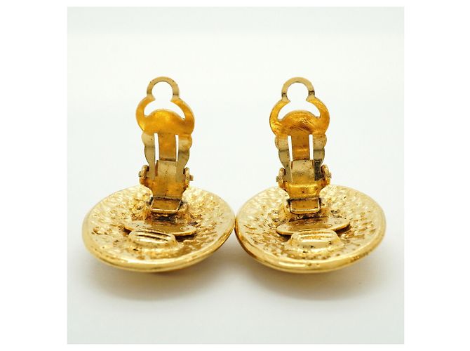 Boucles d'oreilles Chanel Coco Mark Oval Doré - vue 9