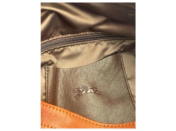 Longchamp 3D Bolso Saco de Cuero Marrón Castaño - vista 5