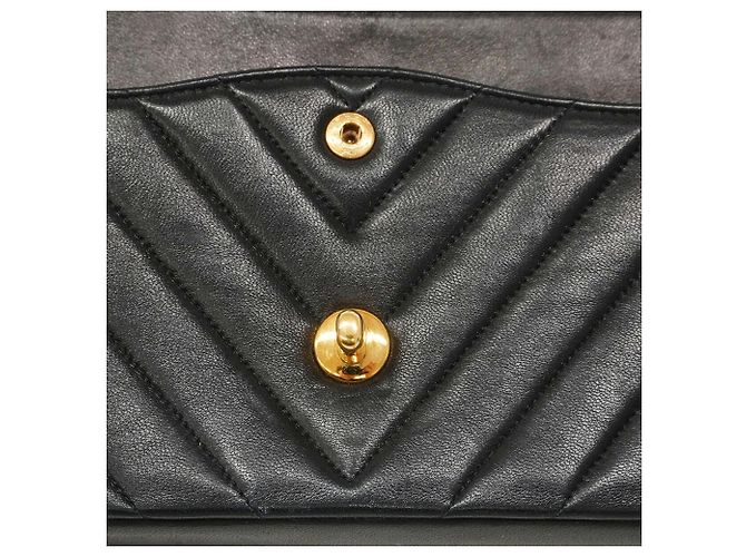 Borsa a tracolla Chanel in pelle d'agnello nera Nero - vista 11