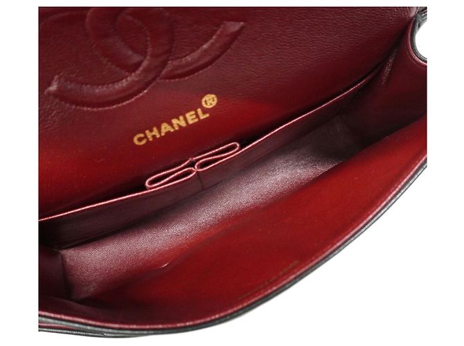 Borsa a tracolla Chanel in pelle d'agnello nera Nero - vista 4