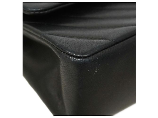 Borsa a tracolla Chanel in pelle d'agnello nera Nero - vista 6