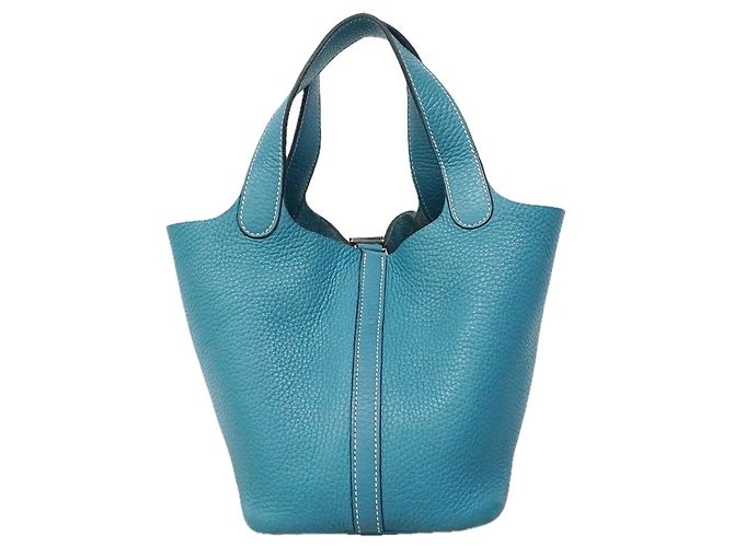 Hermès Sac à main Hermes Picotin PM Bleu - vue 12